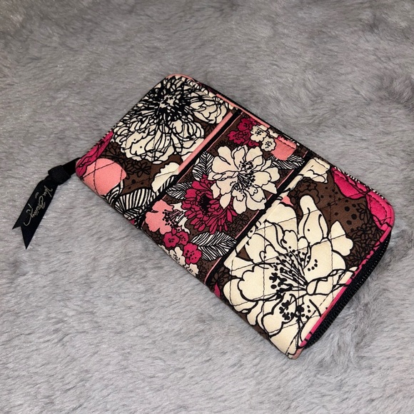 Vera Bradley Handbags - Vera Bradley Mocha Rose Accordion Wallet - DISCONTINUED Fall of 2011
